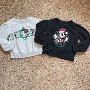 5t girls bundle of 2 Minnie Mouse Christmas sweatshirts.